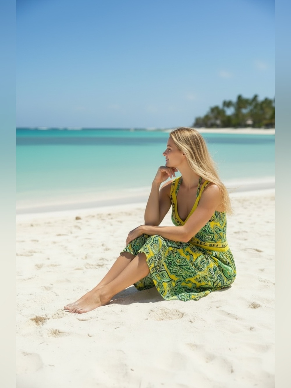 INC International Concepts Yellow and Green Paisley Dress